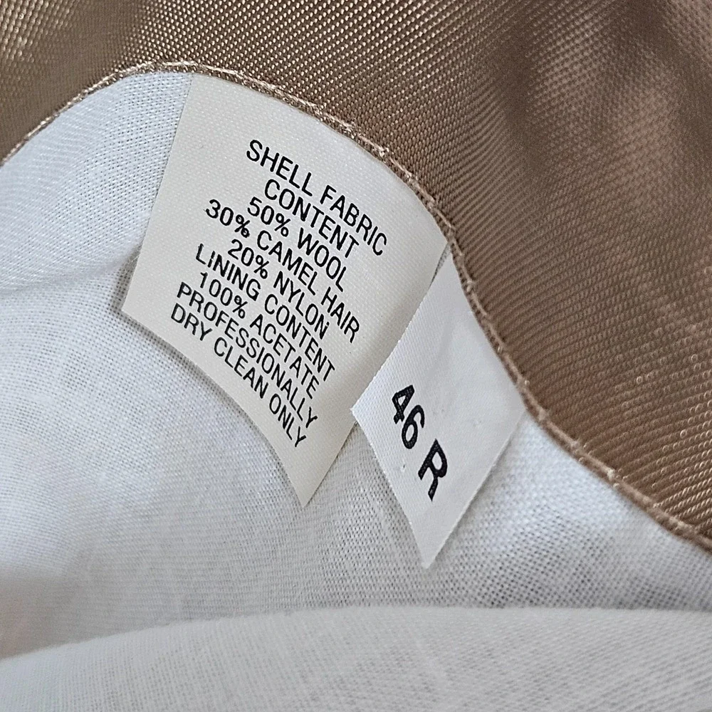 Bill Robin Son Men's Sport Coat Blazer Two Button Wool Camel Nylon Blend 46R